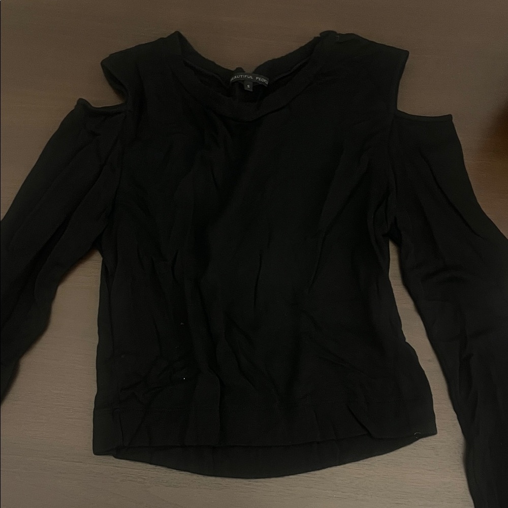 Chic Black Cold Shoulder Blouse
